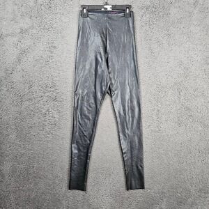 Commando Control Black Faux Leather Control Leggings XS High Rise Slimming